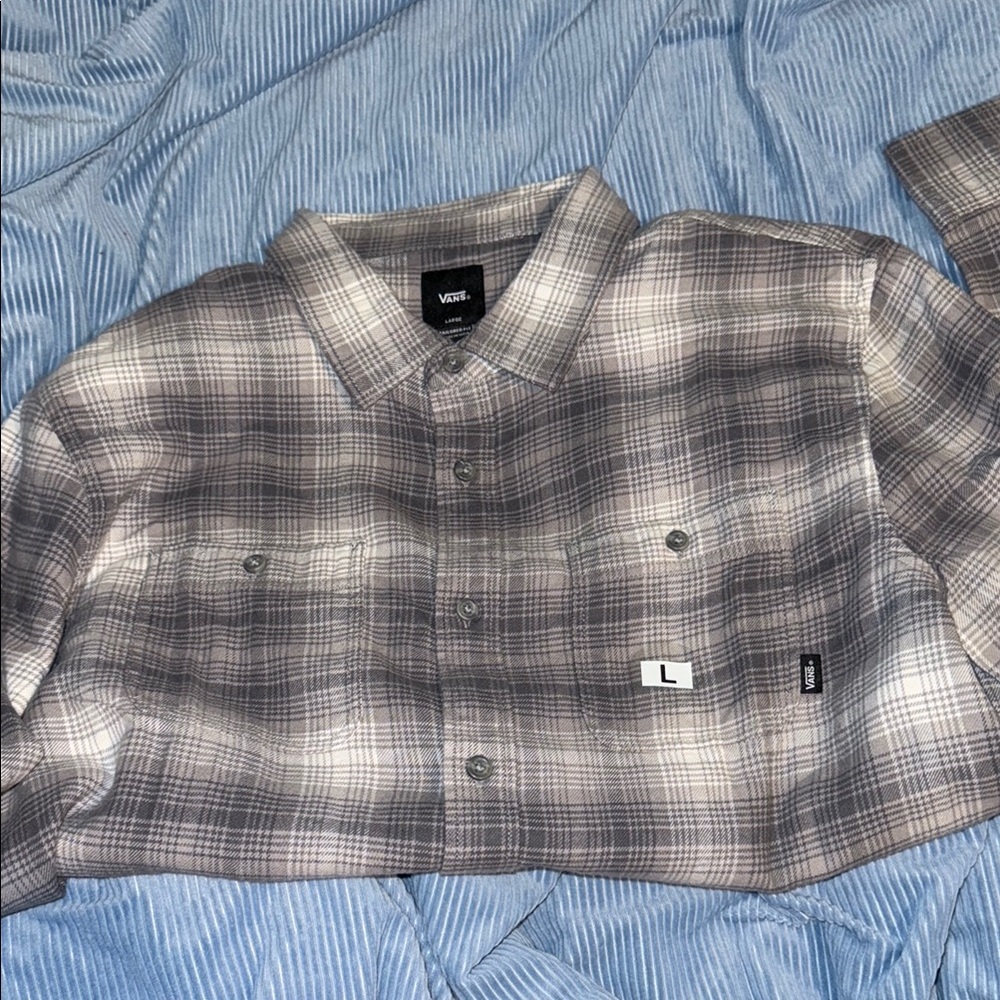 NWT Vans Gray Plaid Men's flannel